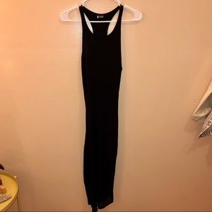 urban outfitters black ribbed midi knit dress